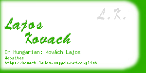 lajos kovach business card